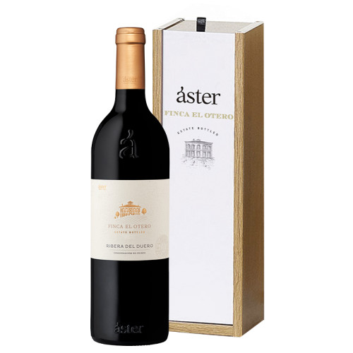 Áster Finca El Otero 2019 Caja de madera 1 botella 75 cl.