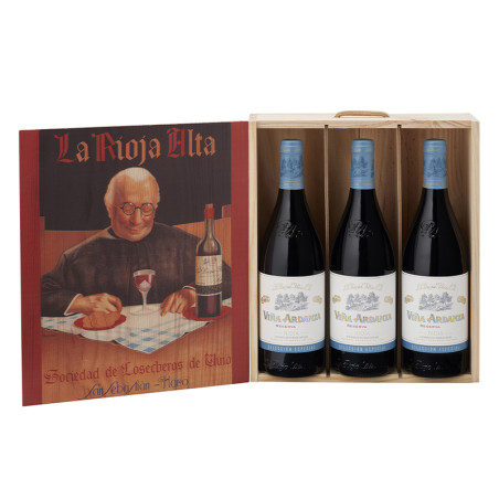 Viña Ardanza Reserva 2017 Caja de madera 3 botellas 75 cl. Colección