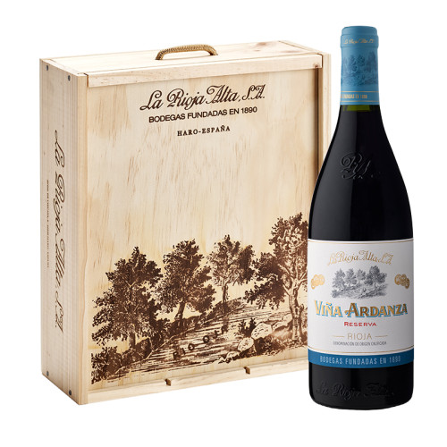 Viña Ardanza Reserva 2019 Caja de madera 3 botellas 75 cl.