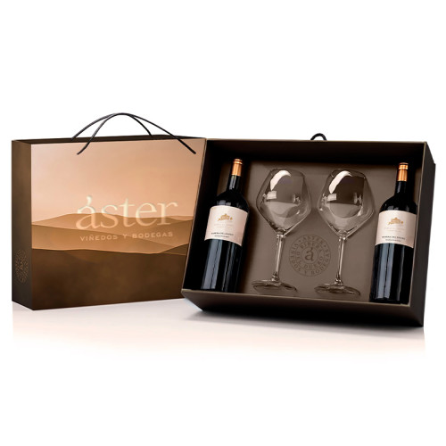 Áster Finca El Otero 2019 Estuche 2 botellas y dos copas
