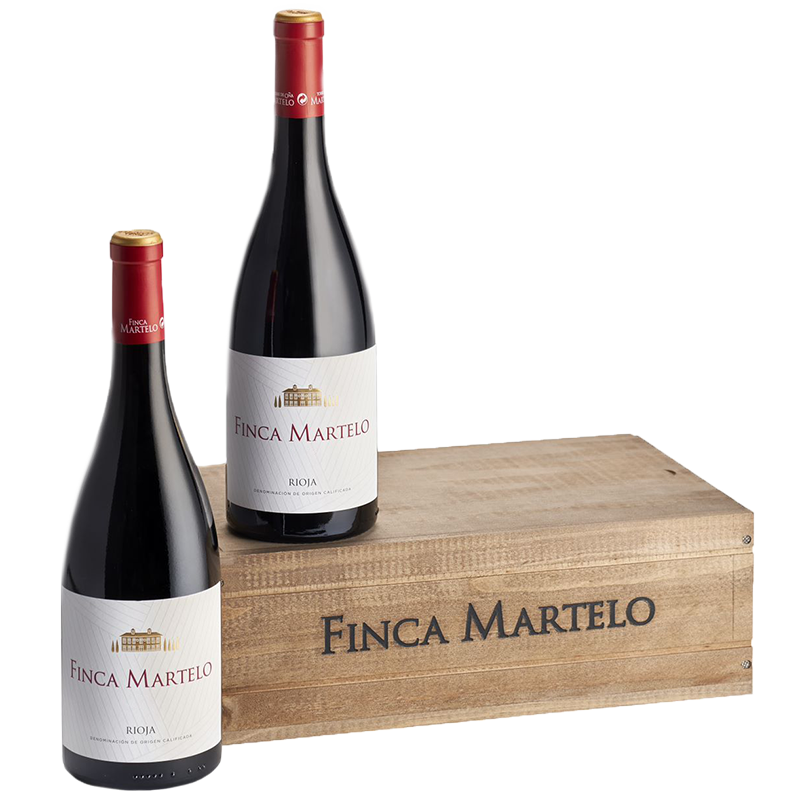 Finca Martelo 2019 Caja de madera 2 botellas 75 cl.